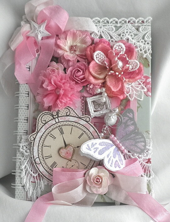 Shabby Chic Butterfly Rose Lace Note Book