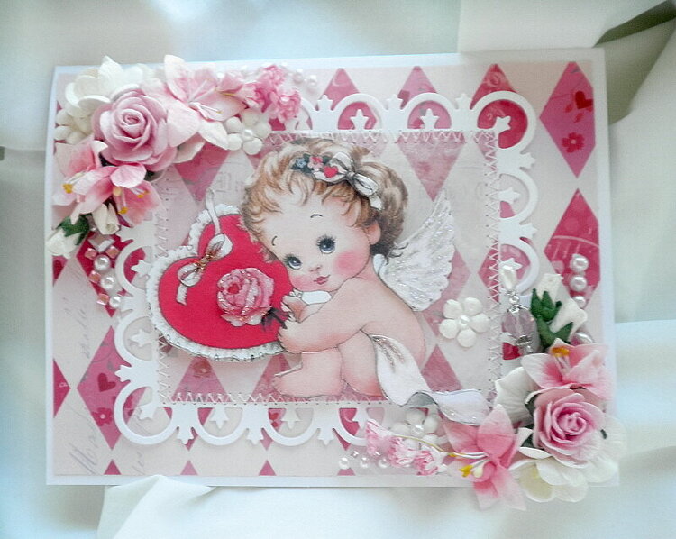 Shabby Chic Angel Baby Valentines Card