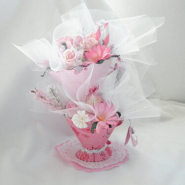 Shabby Chic Cottage Rose Valentine Tea Cups