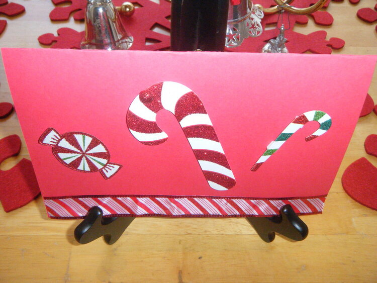 Candy Cane Christmas Card -- Outside View