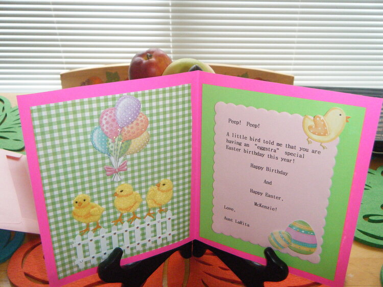 Easter Birthday Card -- Inside View