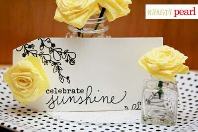 celebrate sunshine tag &amp; crepe paper roses