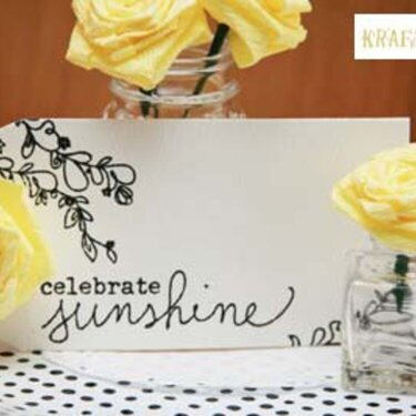 celebrate sunshine tag & crepe paper roses