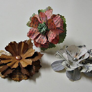 3-D &quot;Prima&quot; Inspired hand made flowers (swap)