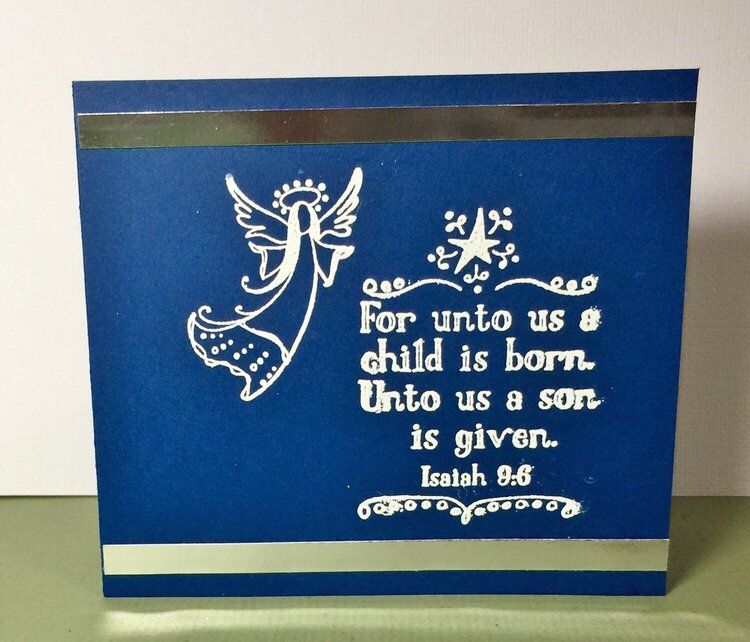 Blue/White Christmas Scripture card