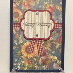 Blue/Sunflower Birthday Card