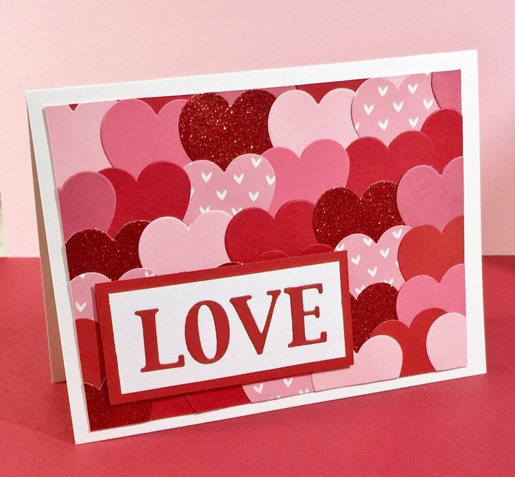 Valentine Layered Hearts Card