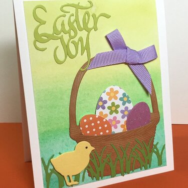 Easter basket-Water color background