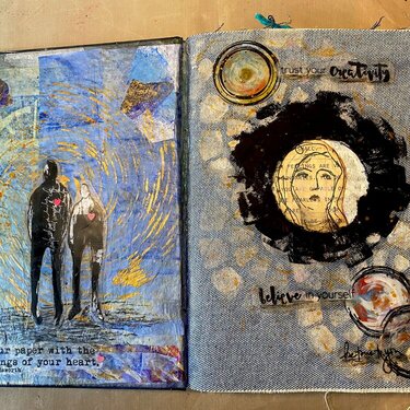 Art Journal Page Dina Wakley Blue Journal