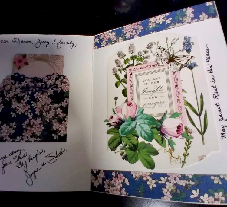 Both outside of Sympathy card and the inside
