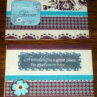 (2) brown &amp; blue Friend cards