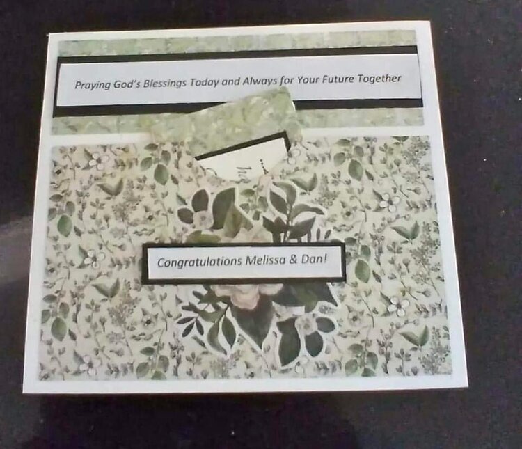 (3) photos - front and back of gift card for wedding
