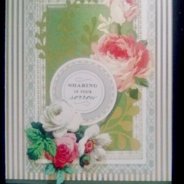 Green floral Sympathy card
