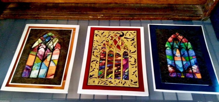 Stained glass window cards