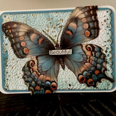 Mixed media. Butterfly card