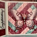 Burgundy quilted butterfly - Grad card