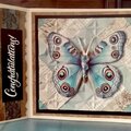 Blue Butterfly Quilted card - for graduation