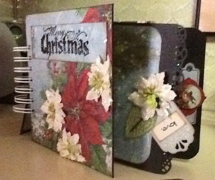 Side view of merry Christmas photo journal