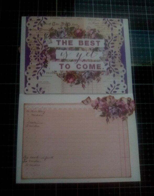 Inside purple birthday card