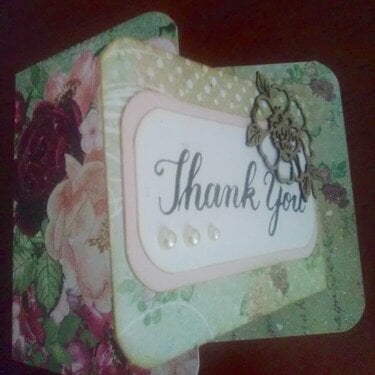 Thank you card, partly opened