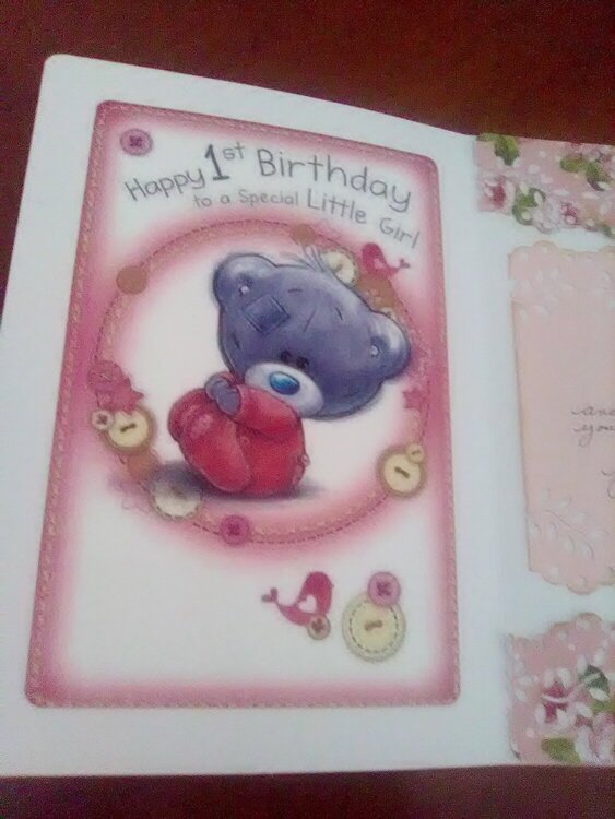 Inside 1st birthday card