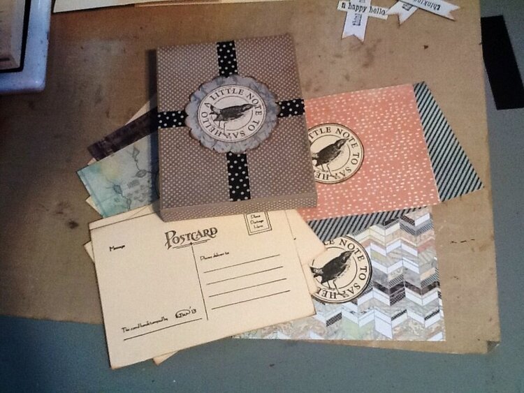 Handmade box and postcards