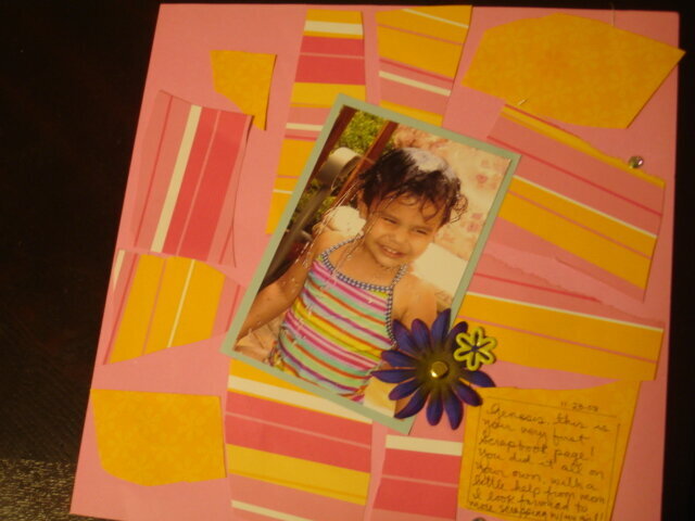 First Scrapbook Page by Genesis - age 4