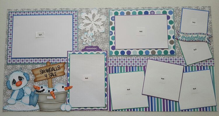 Snowman winter 2 page layout