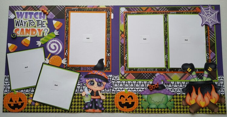 Halloween witch 2 page layout