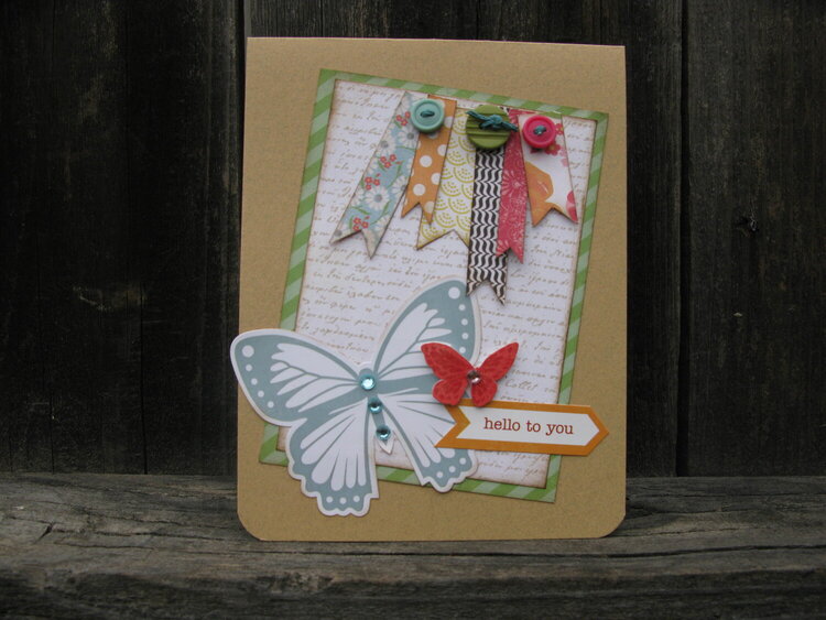 Butterfly &quot;Hello&quot; card