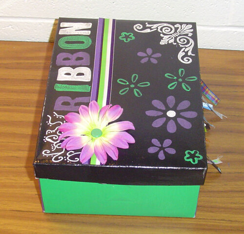 Ribbon box made from a shoebox