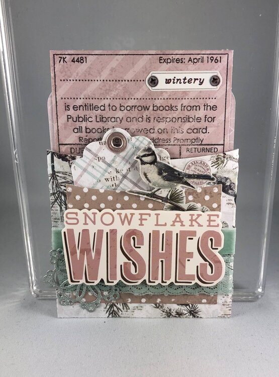 Snowflake Wishes Library Pocket