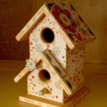 yellow birdhouse