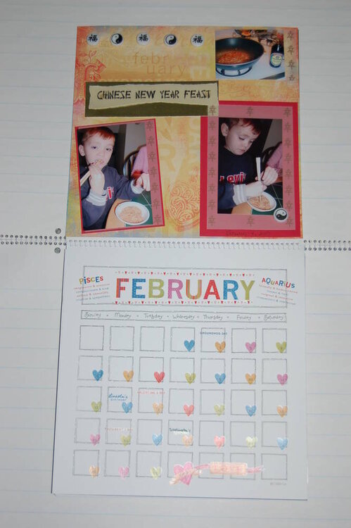 Calendar layout - February