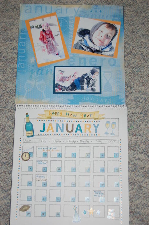 Calendar pages - January