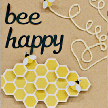 Studio Calico December kit - Brooklyn Flea - Bee Happy card