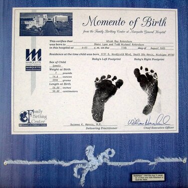 Momento of Birth (Certificate)