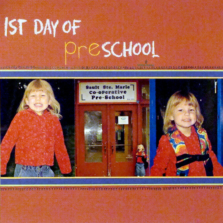 First Day of Preschool Left
