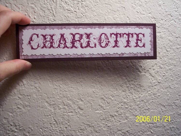 Charlotte Name Plate