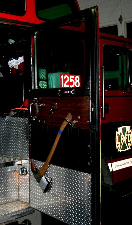 Inside fire engine door