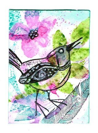 Stamp N Dash #7 watercolor with stencils