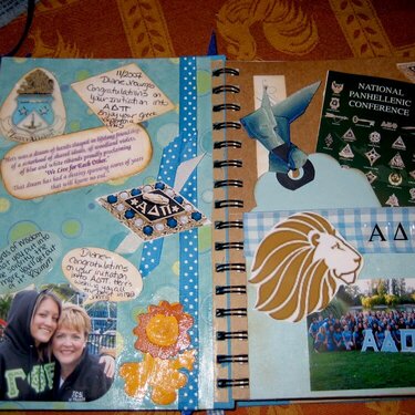 Front pages of Sorority book for Diane