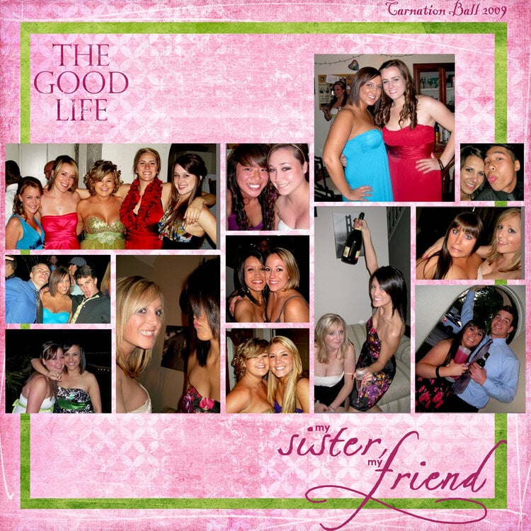 Sorority Dance Pages for a college scrapbook