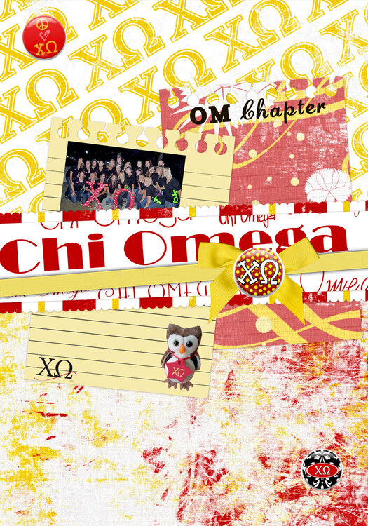Chi Omega Composition book - sorority back