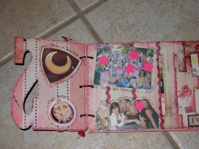 Inside of Sorority Sisters Altered Scrapbook