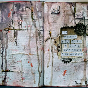 I&#039;m gonna fly like a bird through the night - Art Journal page ~~~C&#039;est Magnifique Kits~~~