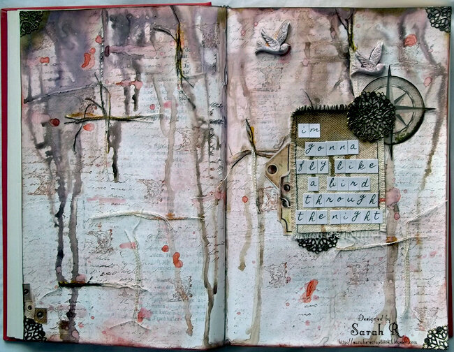 I&#039;m gonna fly like a bird through the night - Art Journal page ~~~C&#039;est Magnifique Kits~~~