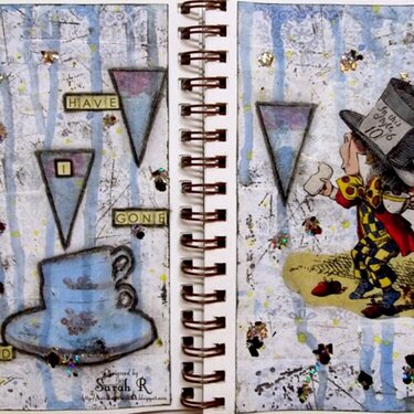 Have I Gone Mad - Alice Art Journal Layout ~~~C&#039;est Magnifique Kits~~~