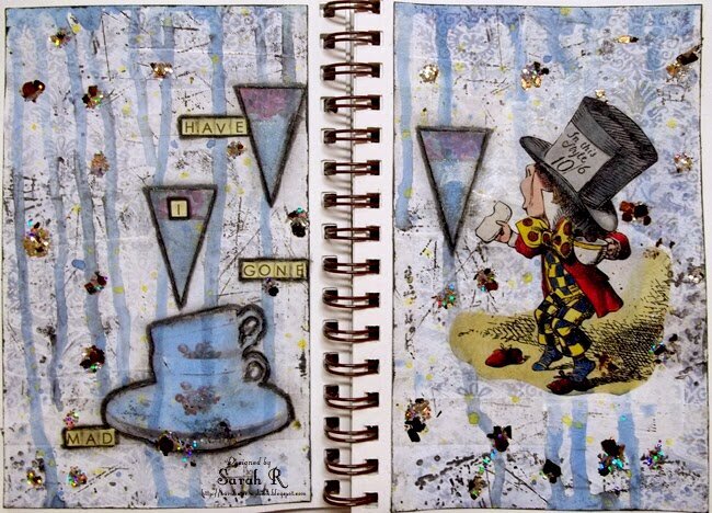 Have I Gone Mad - Alice Art Journal Layout ~~~C&#039;est Magnifique Kits~~~