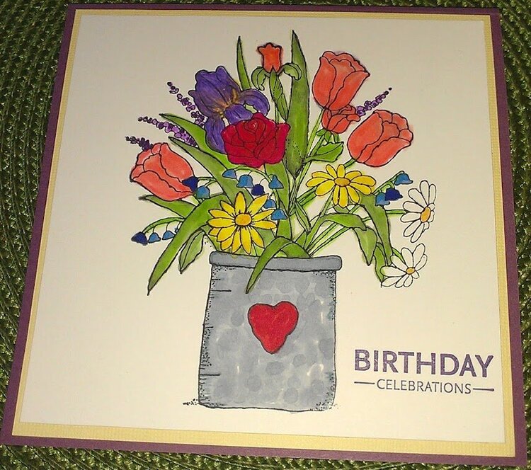 Spring flowers - Birthday card